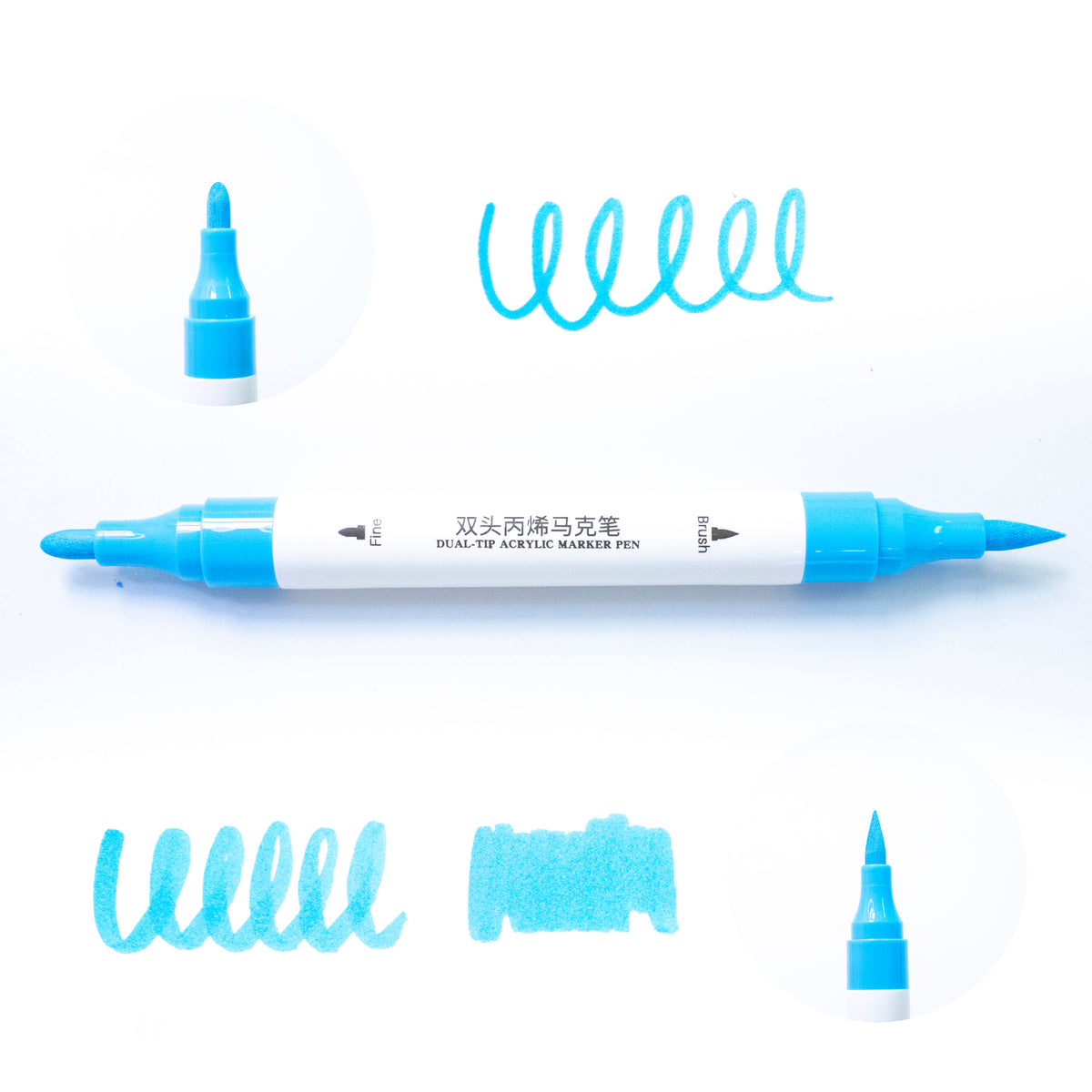 Artecho Doppelspitze Acrylstifte Set – 24 / 48 Farben – mit Feiner & Breiter Spitze - SETL