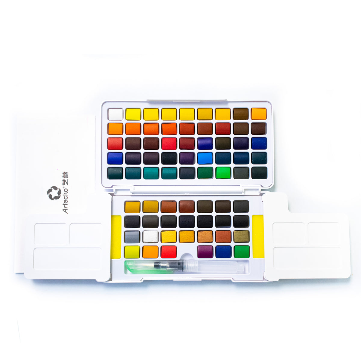 Artecho Aquarellfarben Set – 24 / 48 / 72 Farben mit Wassertankpinsel & Schwamm - SETL