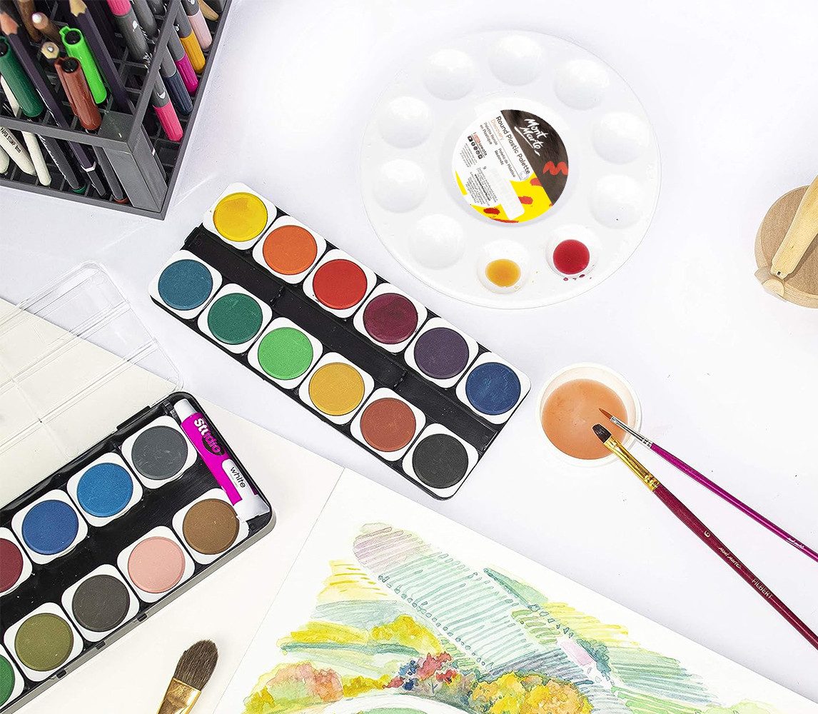 Mont Marte Mischpalette – Ideal für Gouache, Acrylfarben und Wasserfarben - SETL