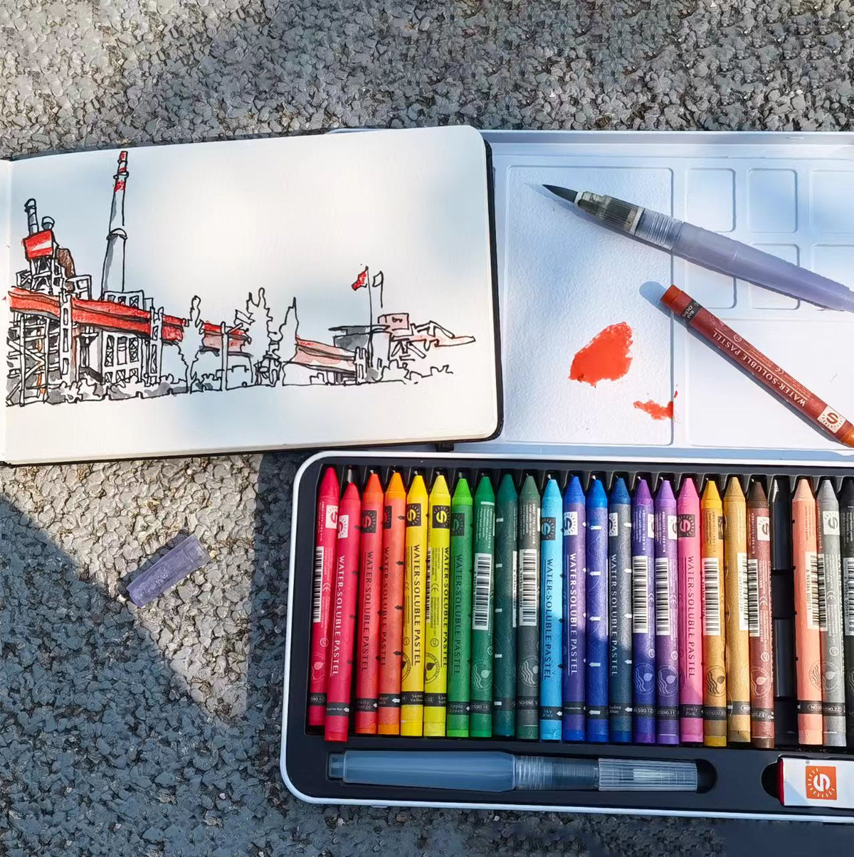 Sunny Aquarelle Pastellkreide - 12 / 25  Farben - SETL