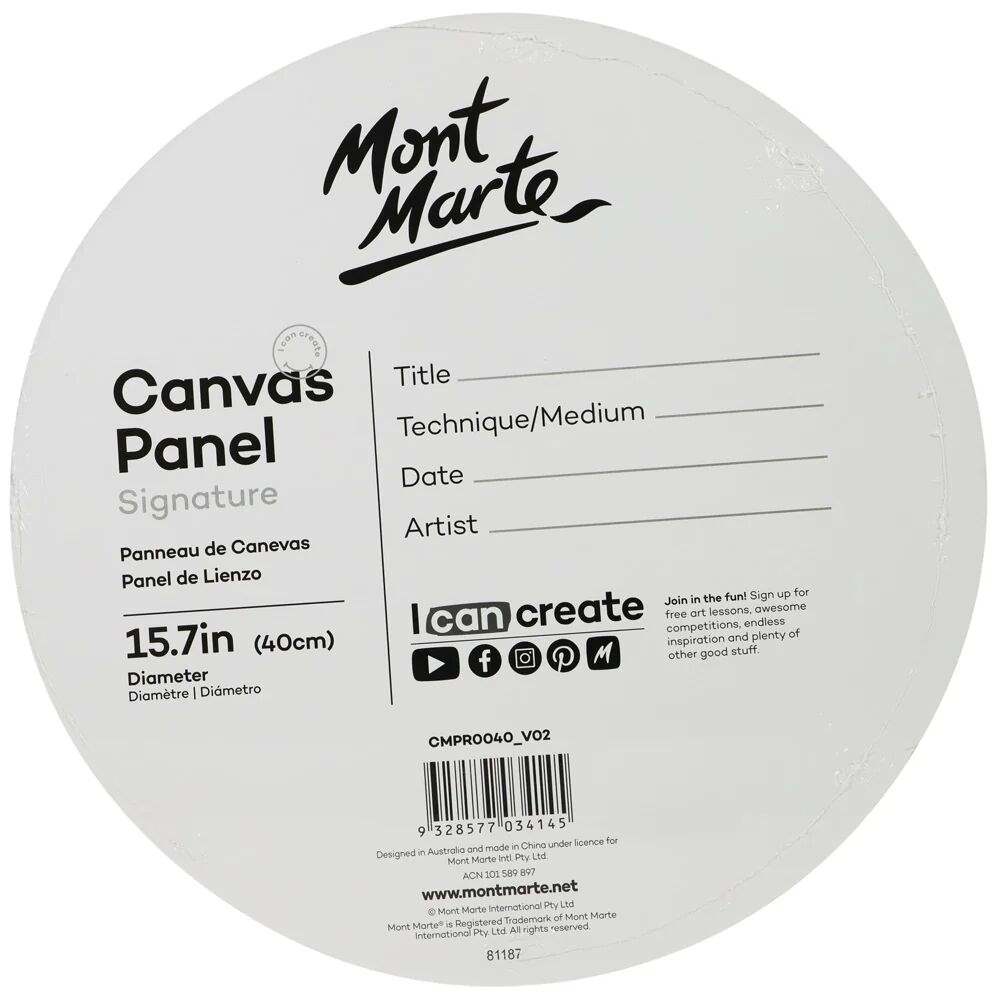 Mont Marte Runde Leinwandplatten Ø 40 cm - SETL