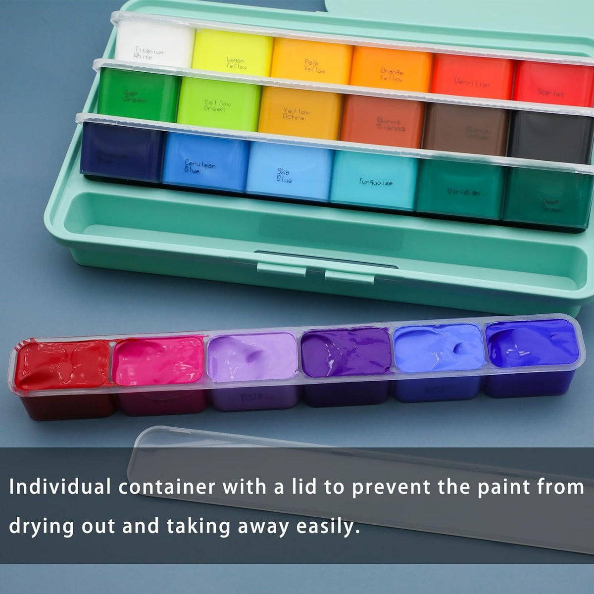 Artecho Gouache Set - 24 x 30 ml Farben mit 10 Pinseln und 1 Palette - SETL
