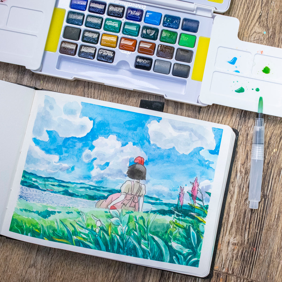 Artecho Aquarellfarben Set – 24 / 48 / 72 Farben mit Wassertankpinsel & Schwamm - SETL